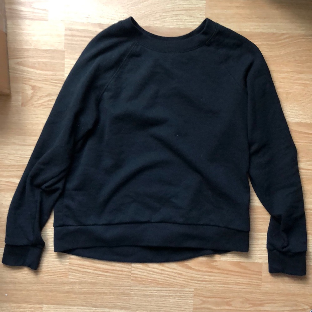 H&M Basic Black Crew Neck Sweat Top Small